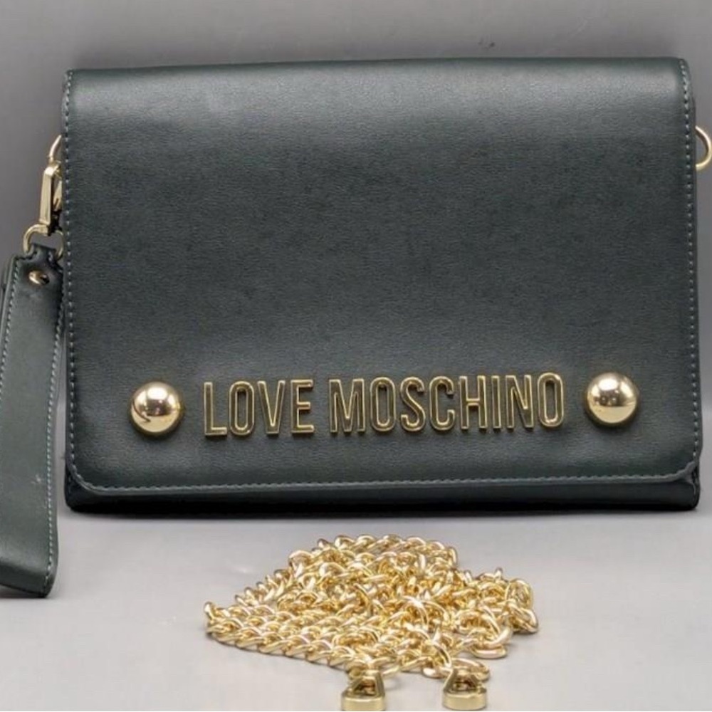 Moschino Green and Gold Crossbody Bag